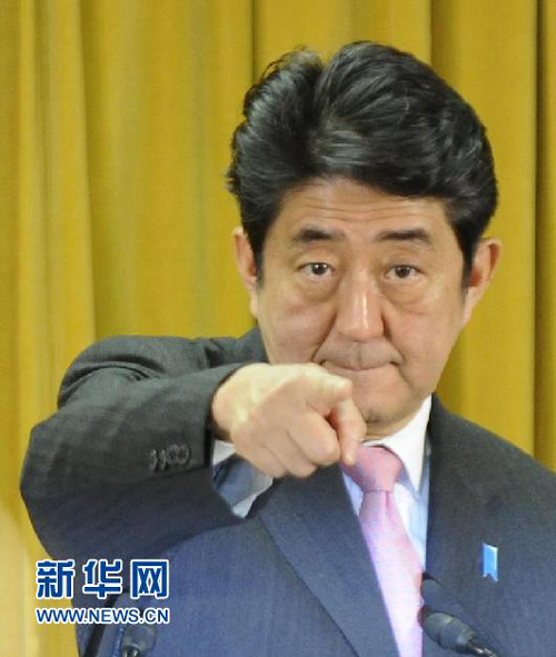 Japan's incoming Prime Minister Shinzo Abe meets the press on Dec. 17, 2012. 