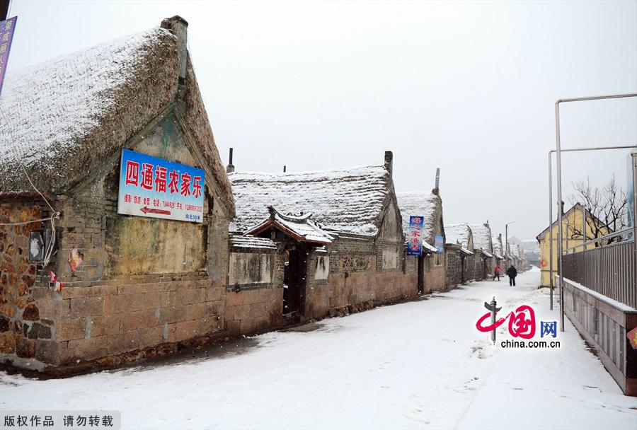 Photo taken on Jan. 4, 2012 shows the Yanduanjiao Village in Rongcheng Swan Lake in East China's Shandong province. Yandujiao Village is a paradise for the white swans that migrate here every December to April. [China.org.cn] 