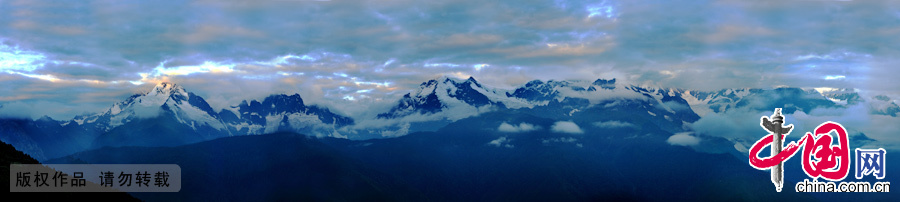 Meili Snow Mountain is a mountain range in the Chinese province of Yunnan. Meili Snow Mountain has long been famous for its main peak, Kang Karpo Peak, the highest peak in Yunnan, with an elevation of 6,740 meters (22,112 feet) above sea level. The peak, meaning White Snow Mountain in Tibetan language, is extolled as the 'most beautiful mountain in the world.' [Photo/China.org.cn] 