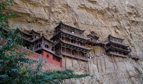Hanging Temple, China, one of the 'top 10 most dangerous structures in the world' by China.org.cn.