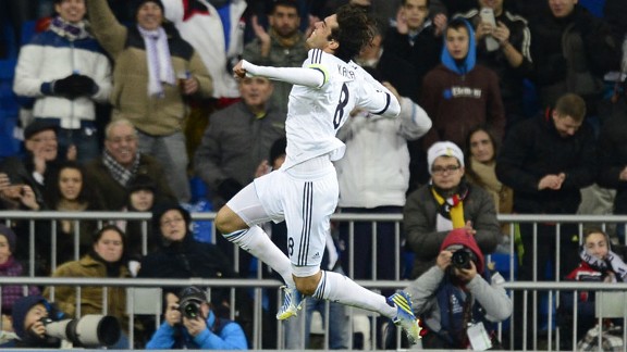 Kaka, Real Madrid captain for the night, celebrates his goal in the 4-1 win over Ajax