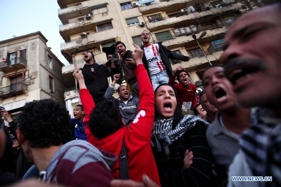 Egyptian protestors demand justice for 74 people killed in stadium stampede