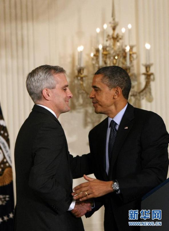 U.S. President Barack Obama on Friday named Deputy National Security Advisor Denis McDonough his new chief of staff, replacing outgoing Jack Lew. [Xinhua]