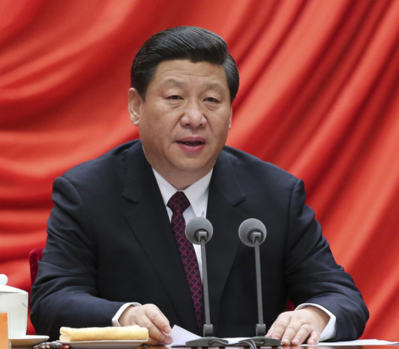 Xi Jinping, general secretary of the Central Committee of the Communist Party of China (CPC) delivers a speech at the second plenary meeting of the 18th Central Commission for Discipline Inspection of the CPC on Jan. 22, 2013. [Xinhua photo] 