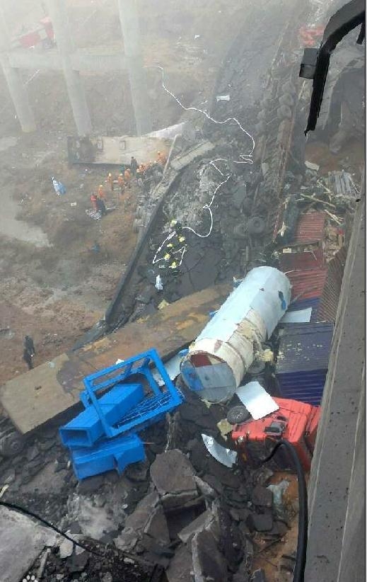 At least five people were confirmed dead and eight injured after a highway bridge collapsed in Sanmenxia, Henan Province, on Friday morning, the local government said.