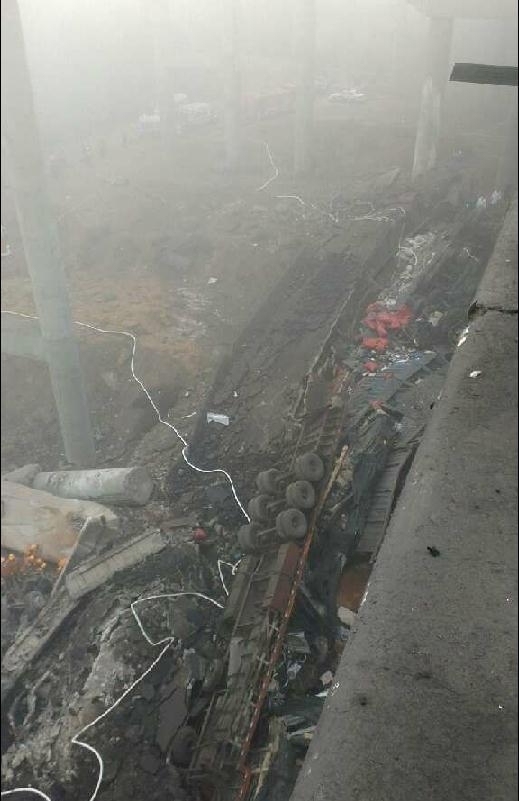 At least five people were confirmed dead and eight injured after a highway bridge collapsed in Sanmenxia, Henan Province, on Friday morning, the local government said.