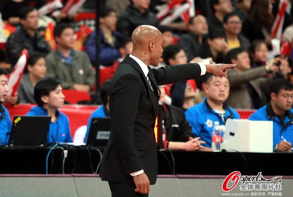 Stephon Marbury coaches the North in CBA Rising Star Challenge on Feb.23, 2013. 