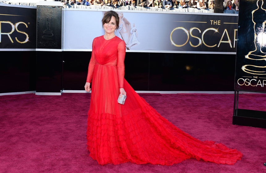 Best Supporting Actress nominee Sally Field arrives on the red carpet for the 85th Annual Academy Awards on February 24, 2013 in Hollywood, California.