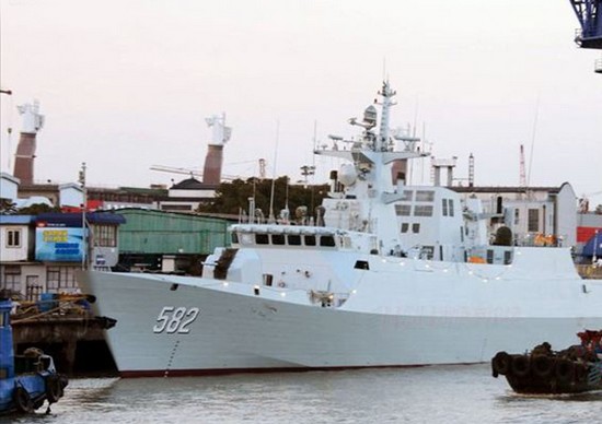 China's new frigate delivered to PLA Navy.[Photo/Xinhua]