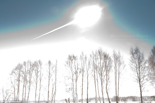 Russian photographer Marat Akhmetaleyev captured a sensational photo collection of meteorite strike on February 15, 2013.