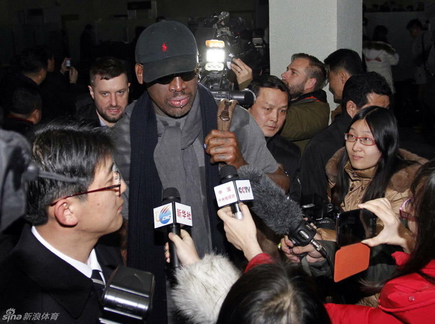 A delegation of the U.S. National Basketball Association (NBA) landed in Pyongyang Tuesday for a week-long visit to the Democratic People&apos;s Republic of Korea (DPRK). The group consists of 13 current and retired NBA coaches and players, including Dennis Rodman.