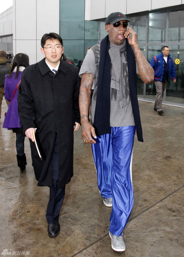 A delegation of the U.S. National Basketball Association (NBA) landed in Pyongyang Tuesday for a week-long visit to the Democratic People&apos;s Republic of Korea (DPRK). The group consists of 13 current and retired NBA coaches and players, including Dennis Rodman.