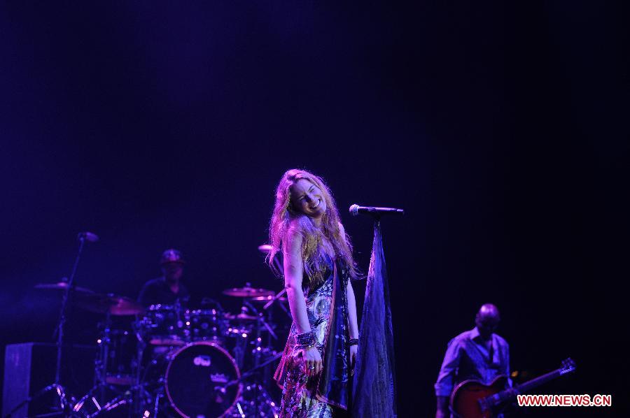 British pop star Joss Stone performs during Java Jazz Festival 2013