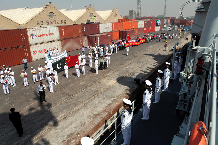 Chinese naval fleet arrives in Pakistan for multinational military exercise on March 3, 2013. [Xinhua photo]