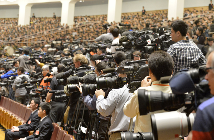 The First Session of the 12th National People's Congress (NPC) starts at 9:00 a.m. Tuesday at the Great Hall of the People in Beijing. Premier Wen Jiabao delivers a report on the work of the central government. [Xinhua]