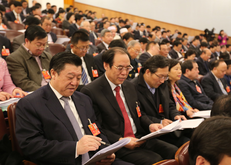 The First Session of the 12th National People's Congress (NPC) starts at 9:00 a.m. Tuesday at the Great Hall of the People in Beijing. Premier Wen Jiabao delivers a report on the work of the central government. [Xinhua]