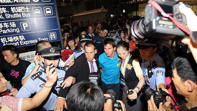 Leo Messi in Beijing during Barcelona's 2010 Asia Tour.