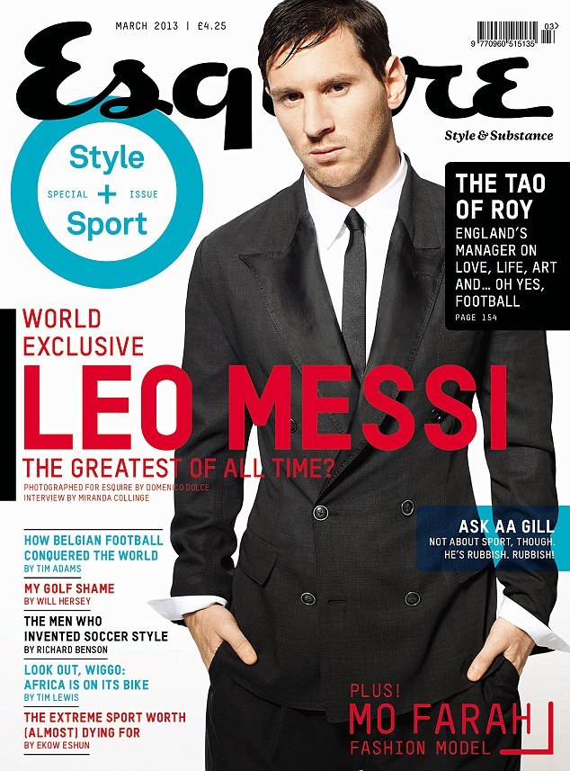  Lionel Messi gets on the cover of March of male journal Esquire.