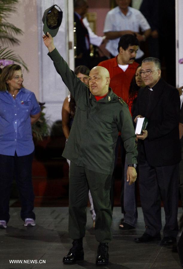 Image taken on Sept. 2, 2011 shows President of Venezuela Hugo Chavez greeting his supporters after leaving the Militar Hospital Carlos Arevalo at the Palace of Miraflores, Caracas, capital of Venezuela. Venezuelan President Hugo Chavez died on March 5, 2013 at 16:25 (local time), according to nationally broadcast message by Venezuelan Vice President Nicolas Maduro.