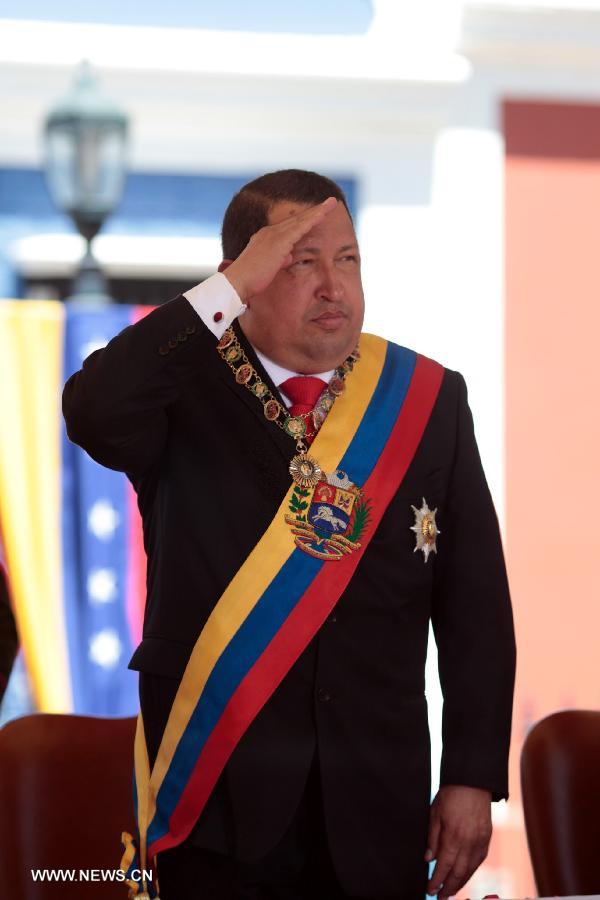 Image provided by the Presidency of Venezuela on Feb. 15, 2012 shows President Hugo Chavez honoring during the ceremony conmemorating the 193 anniversary of the Congress of Angostura at Ciudad Bolivar, Venezuela. Venezuelan President Hugo Chavez died on March 5, 2013 at 16:25 (local time), according to nationally broadcast message by Venezuelan Vice President Nicolas Maduro.