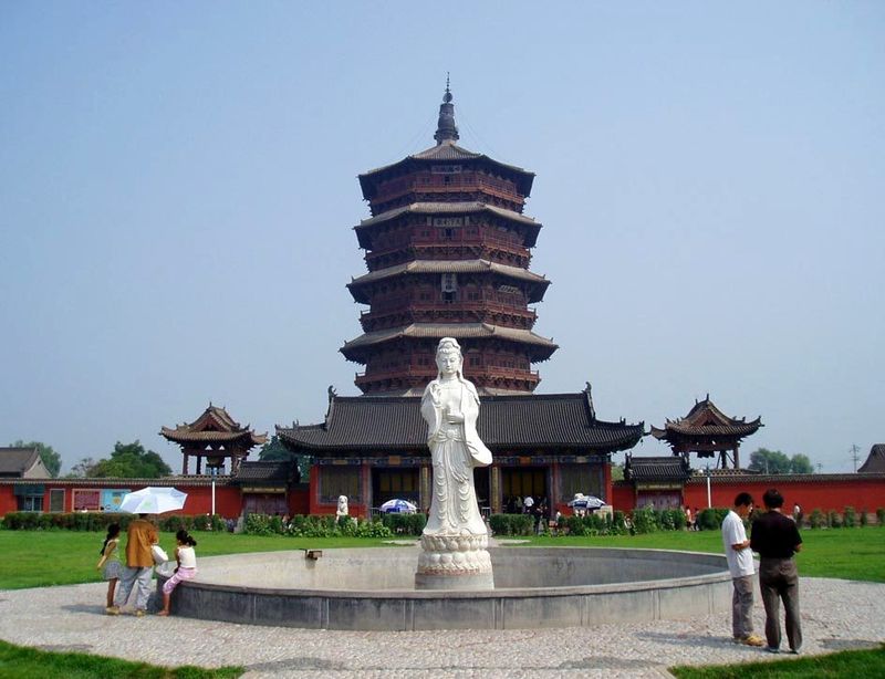 Oldest wooden pagoda has rain-proof revamp.[File photo]