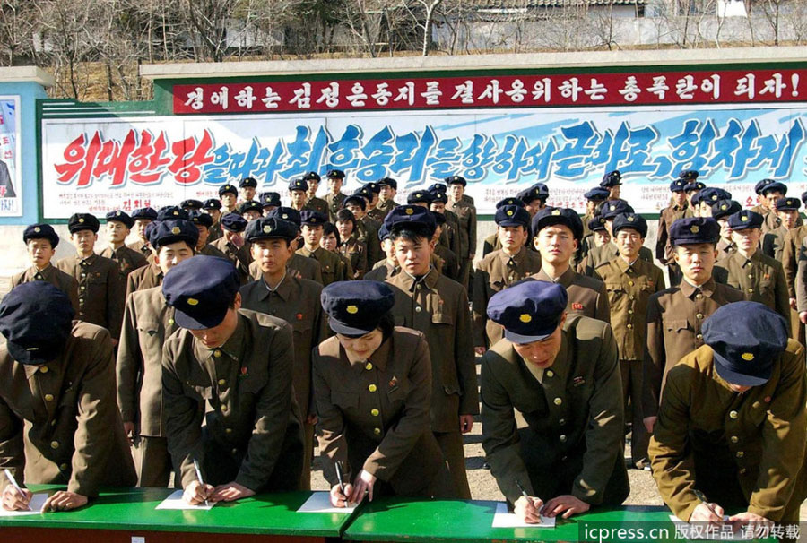 Over a million North Korean students voluntarily join the army to defend their country. 