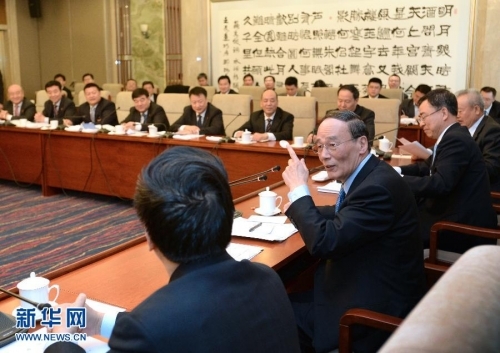 Wang Qishan joins discussion with deputies from Ningxia