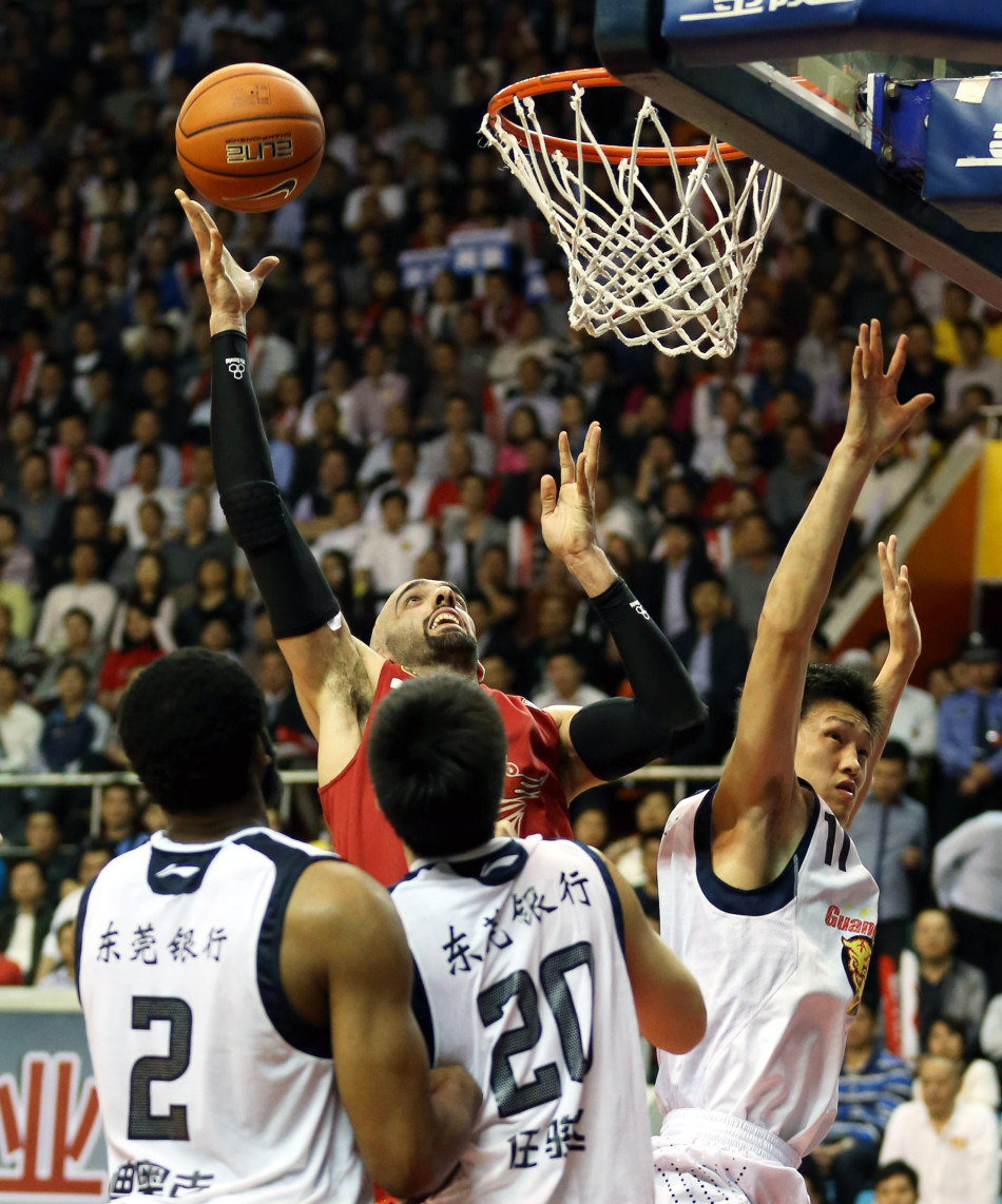 Abbas goes up for the rebound. 