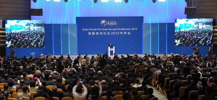 The Boao Forum for Asia (BFA) Annual Conference 2013 kicks off in Boao, south China's Hainan Province, April 7, 2013. [Photo/Xinhua]