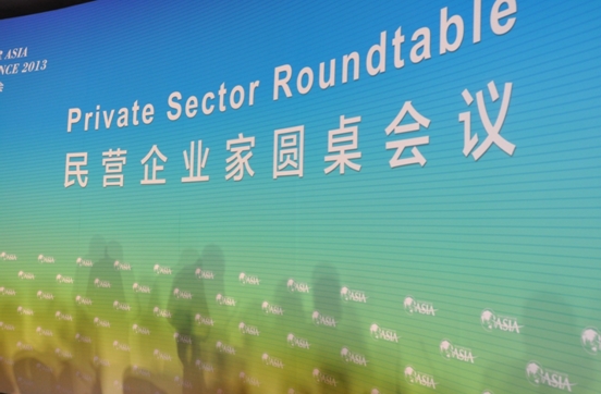 A private sector roundtable is held at the Boao Forum for Asia 2013 Annual Conference in Hainan, China. [Gong Jie/China.org.cn]