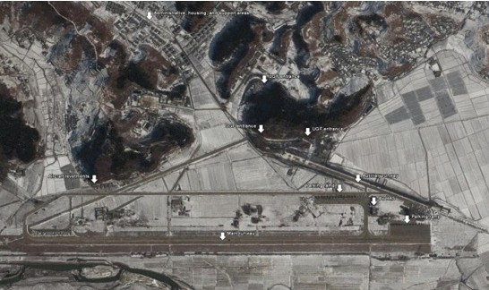 Underground facilities are believed to exist in North Korea’s Sunchon Airport, in Pyongan-namdo. 