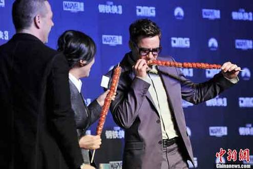 Actor Robert Downey Jr. travelled all the way to Beijing to promote 'Iron Man 3', the brainchild of both Hollywood and Chinese studios.