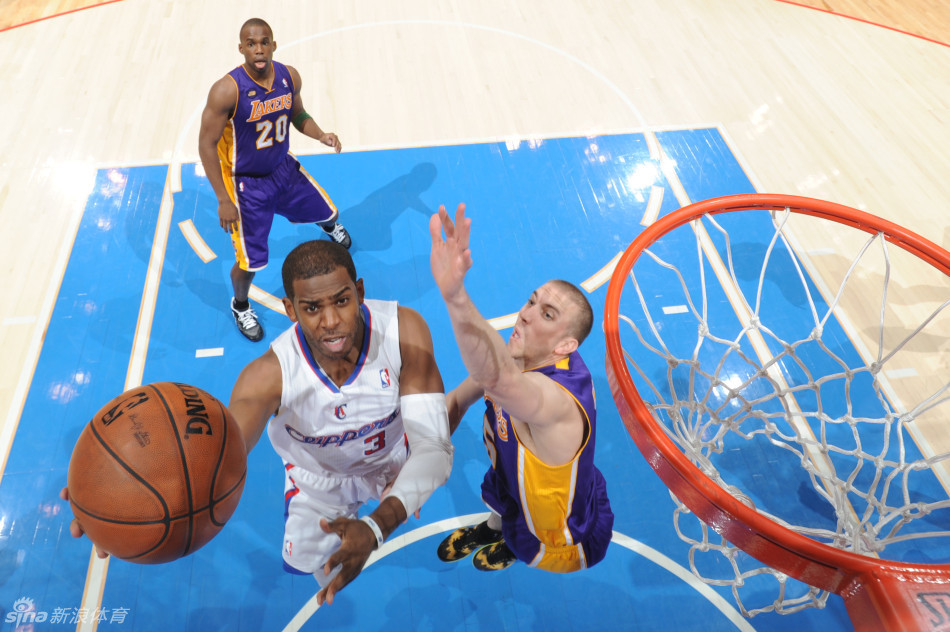 Paul goes up for a layup. 