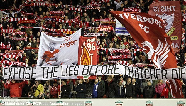 Liverpool fans hit out at Thatcher 