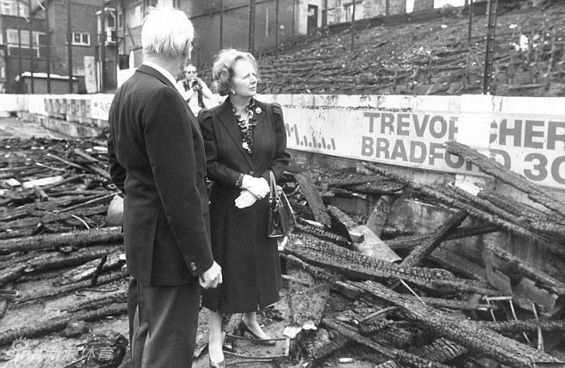  Thatcher visited Valley Parade after 56 were killed at Bradford's stadium.