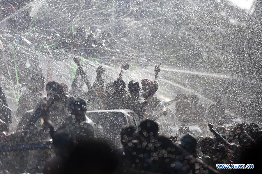 MYANMAR-YANGON-WATER FESTIVAL