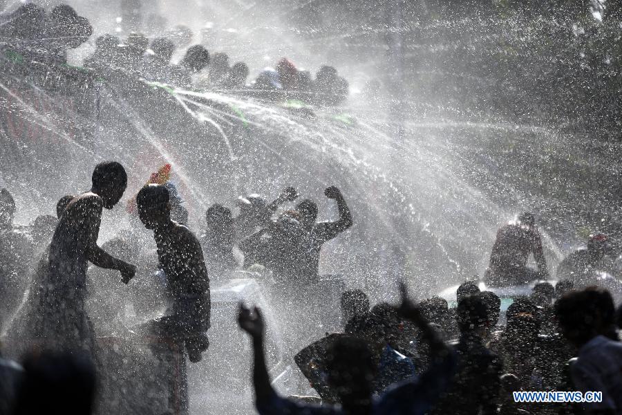 MYANMAR-YANGON-WATER FESTIVAL