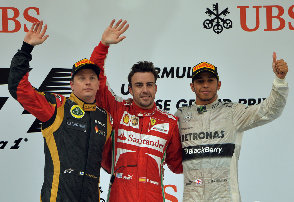 Alonso finished ahead of Kimi Raikkonen and Lewis Hamilton, who were second and third respectively. 