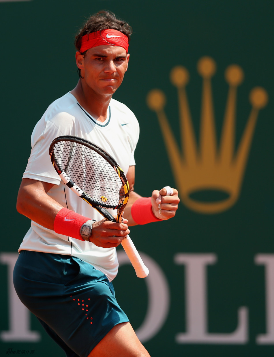 Nadal gees himself up in the third round of the Monte Carlo Masters against Marinko Matosevic. 