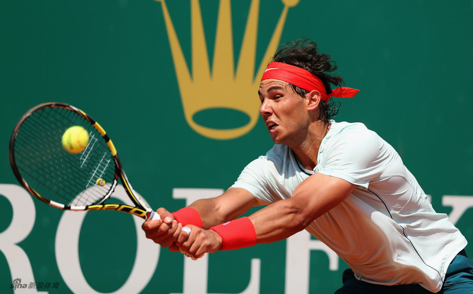 Rafael Nadal reaches out for a ball in the third round of Monte Carlo Masters against Philip Kohlschreiber. 