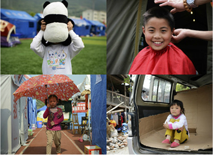Today marks World Children's Day, and children from earthquake-hit Lushan County in Sichuan Province are trying to get back to normal life after the disaster.
