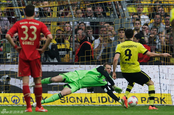  Manuel Neuer saved Robert Lewandowski's penalty.