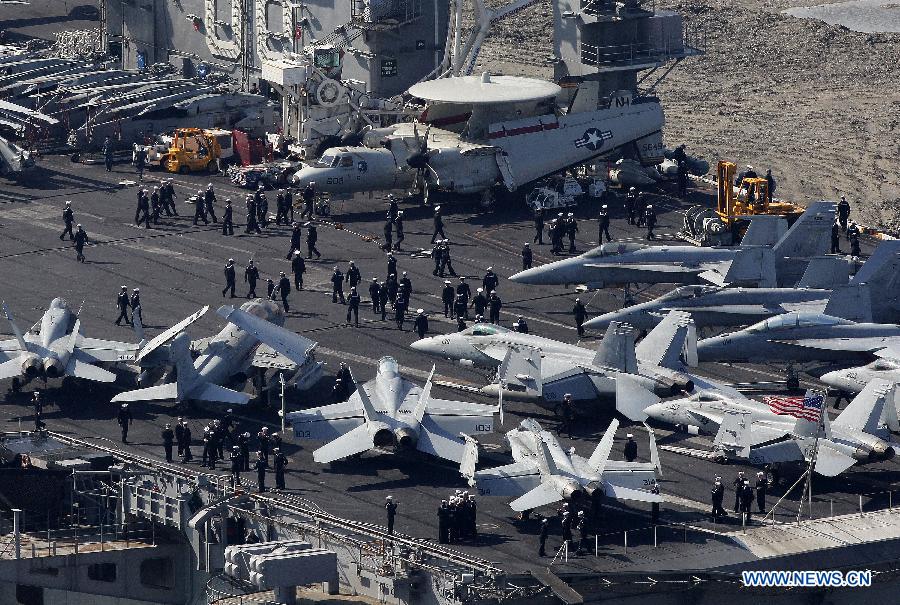 USS Nimitz arrives in Busan to join S. Korea-U.S. joint drill
