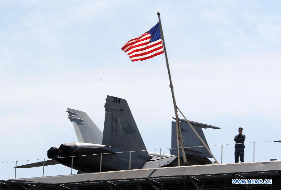 USS Nimitz arrives in Busan to join S. Korea-U.S. joint drill