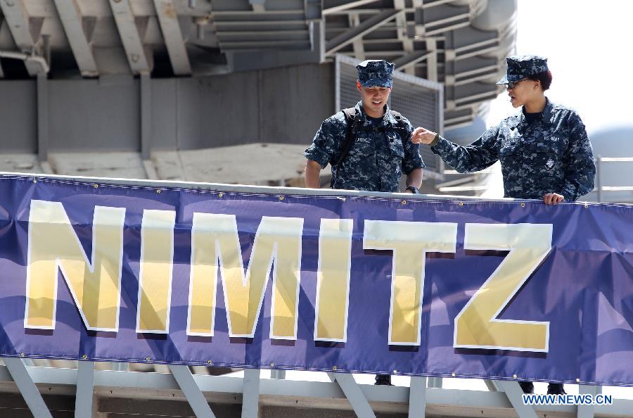 USS Nimitz arrives in Busan to join S. Korea-U.S. joint drill