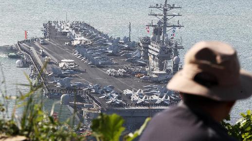 USS Nimitz arrives in Busan to join S. Korea-U.S. joint drill