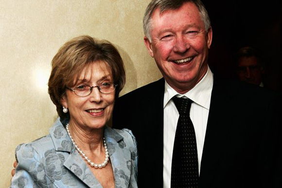 Sir Alex Ferguson and his wife Cathy Ferguson.