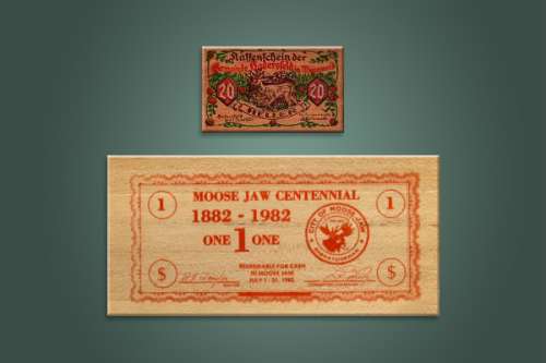 Wooden bills, one of the 'top 10 weirdest currencies in the world' by China.org.cn.