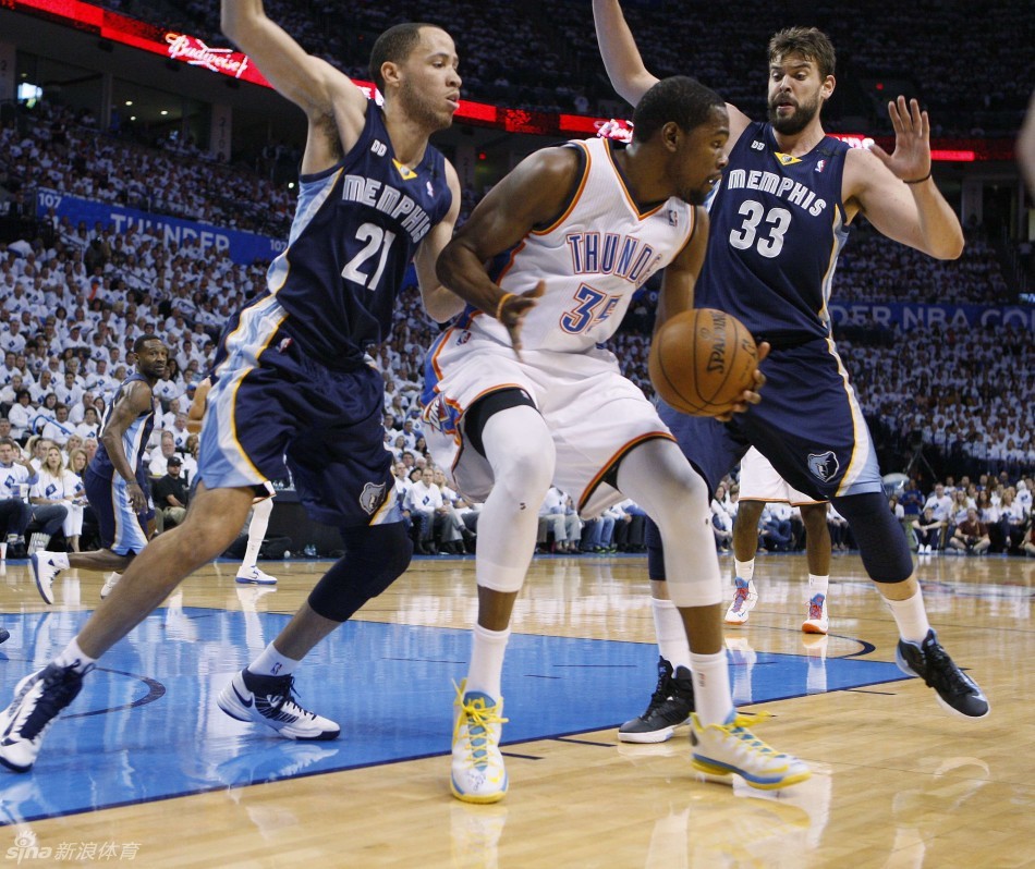 Prince and Gasol double Durant. 