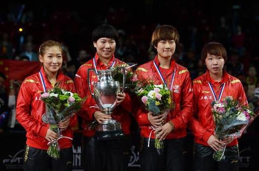 The Chinese table tennis team has again displayed their mastery of the sport, this time in the French capital Paris. Olympic champion Li Xiaoxia (2ndL) won the women's single title at the World Table Tennis Championships.